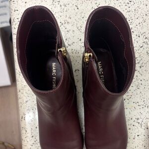 Marc Fisher Deep Red Ankle Booties
